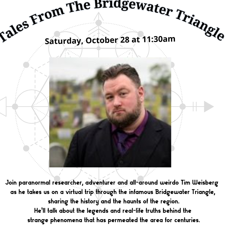 image of a man standing outdoors with the text "Tales From the Bridgewater Triansl"